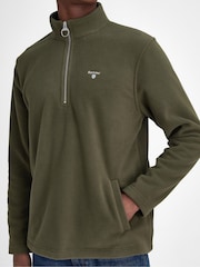 Barbour® Olive Green Quarter Zip Essentials Fleece - Image 5 of 6