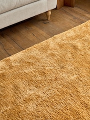 Ochre Yellow Cosy Washable Shaggy Rug - Image 3 of 5