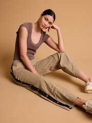 Camel Nylon Popper Side Trackpants - Image 2 of 7
