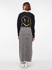 PIECES Grey Maxi Denim Skirt - Image 2 of 7