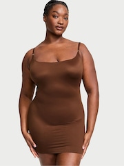 Victoria's Secret Ganache Brown Mini Feathersoft Essentials Slip Dress - Image 1 of 3