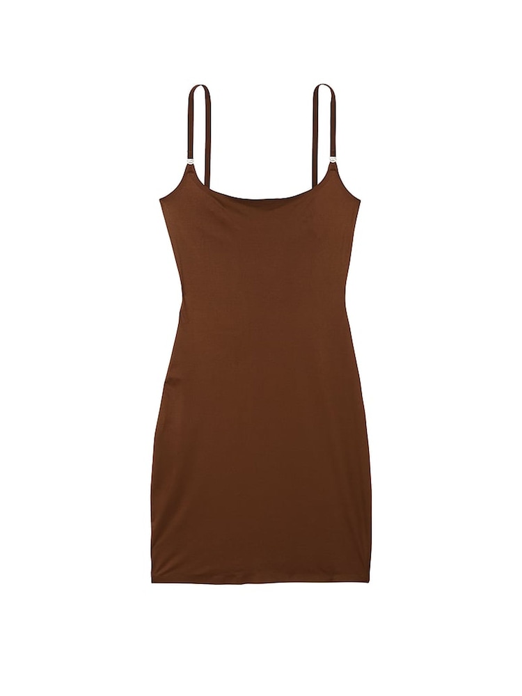Victoria's Secret Ganache Brown Mini Feathersoft Essentials Slip Dress - Image 3 of 3