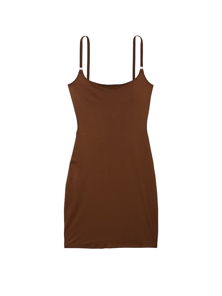 Victoria's Secret Ganache Brown Mini Feathersoft Essentials Slip Dress - Image 3 of 3 Victoria's Secret Ganache Brown Mini Feathersoft Essentials Slip Dress - Image 3 of 3