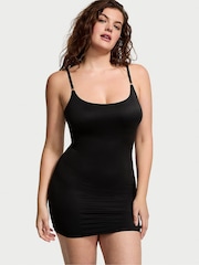 Victoria's Secret Black Mini Feathersoft Essentials Slip Dress - Image 1 of 3