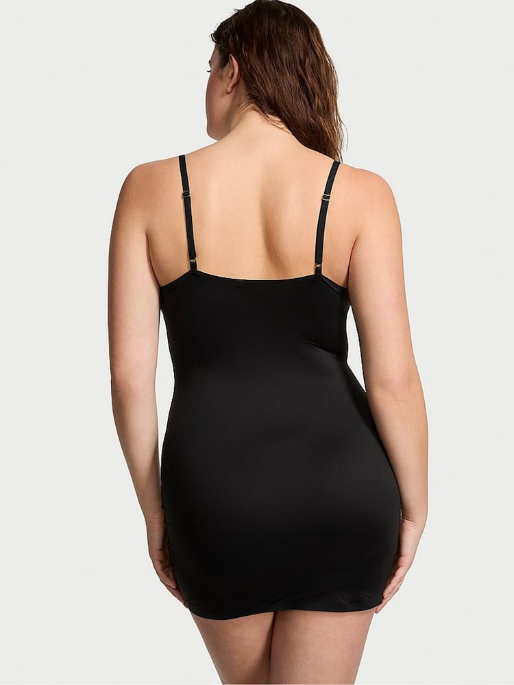 Victoria's Secret Black Mini Feathersoft Essentials Slip Dress - Image 2 of 3