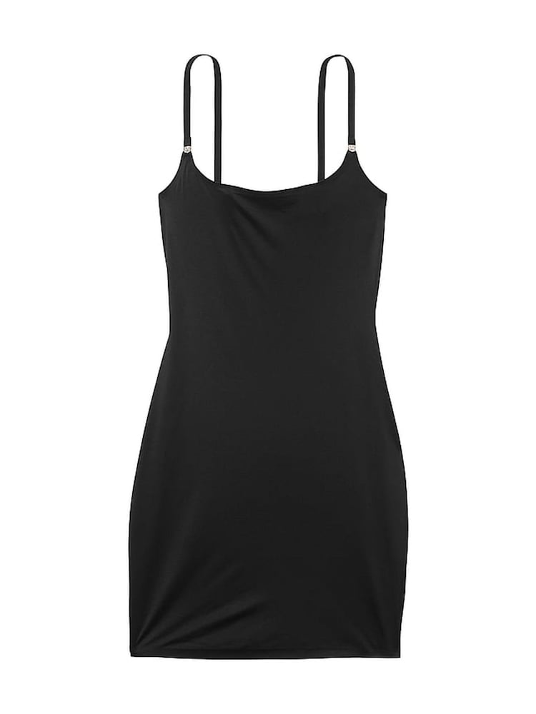 Victoria's Secret Black Mini Feathersoft Essentials Slip Dress - Image 3 of 3