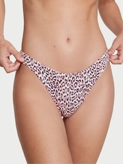 Victoria's Secret Leopard Pink High Leg Scoop Thong Knickers - Image 1 of 1