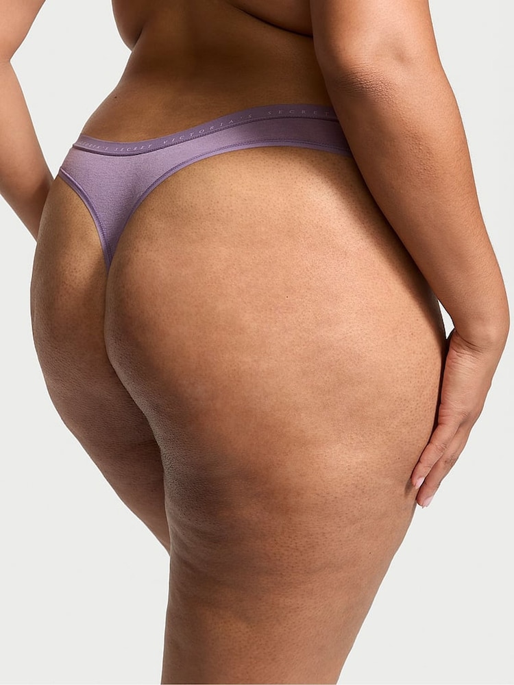 Victoria's Secret Frozen Plum Purple Thong Knickers - Image 2 of 3