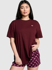 Victoria's Secret PINK Red Kir Cotton Oversized Pyjama T-Shirt - Image 1 of 4