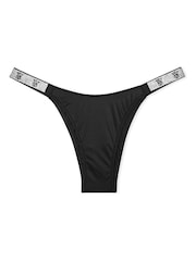 Victoria's Secret Black Monogram Brazilian Shine Strap Knickers - Image 3 of 3