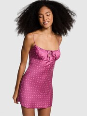 Victoria's Secret PINK Midnight Mauve Pink Cherries Slip Dress - Image 1 of 3