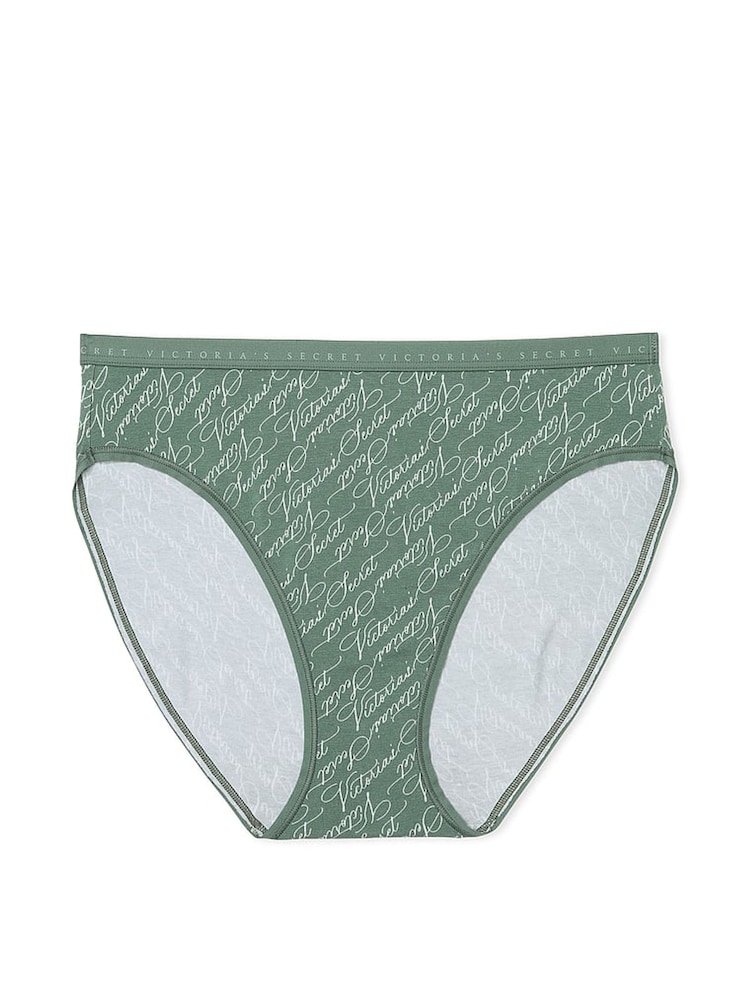 Victoria's Secret Faded Sage Green Script Brief Knickers - Image 3 of 3