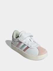 adidas White/Pink/Silver VL Court 3.0 Trainers - Image 4 of 9