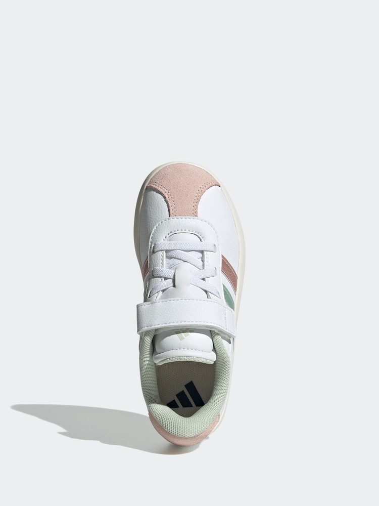 adidas White/Pink/Silver VL Court 3.0 Trainers - Image 6 of 9