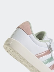 adidas White/Pink/Silver VL Court 3.0 Trainers - Image 8 of 9