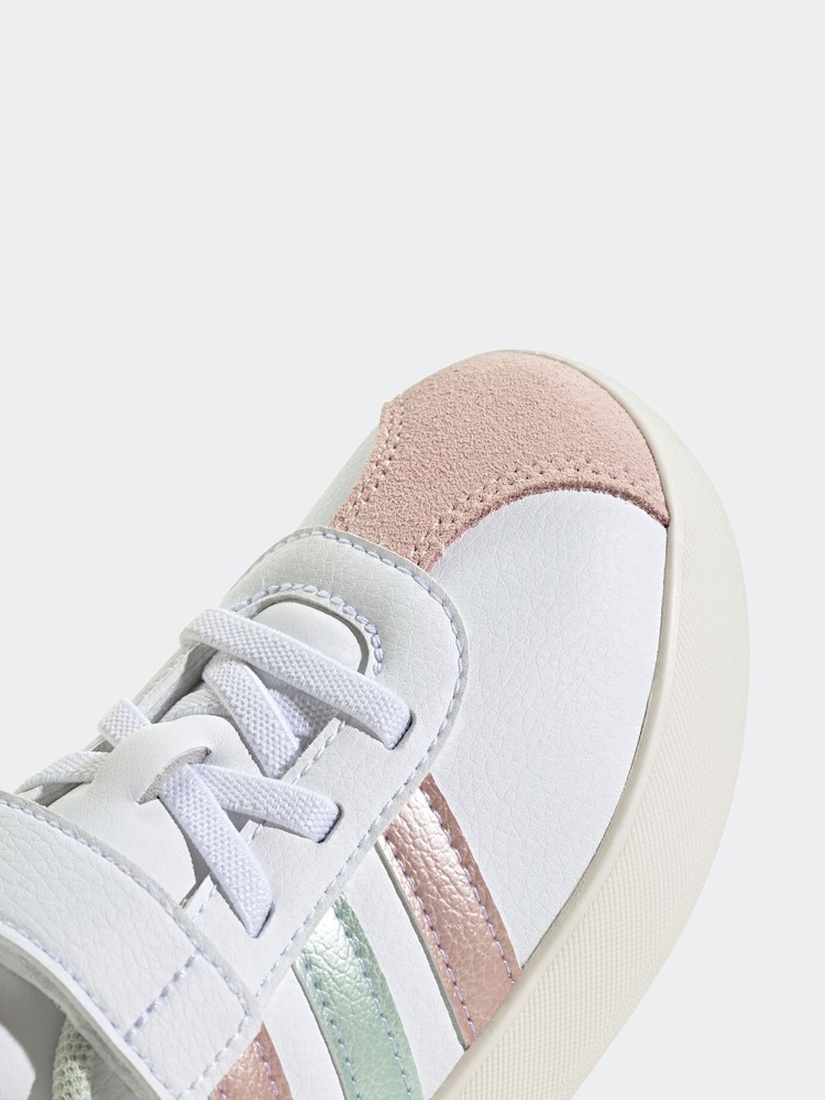 adidas White/Pink/Silver VL Court 3.0 Trainers - Image 9 of 9