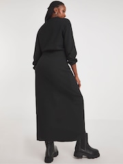 Simply Be Black Treebark Wrap Midi Dress - Image 2 of 4