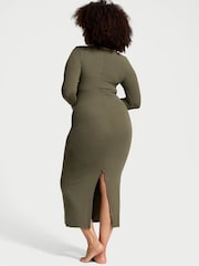 Victoria's Secret Olive Green Ribbed Modal Long Slip Dress - Image 2 of 3