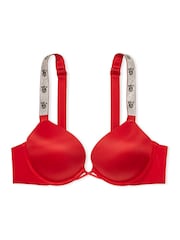 Victoria's Secret Lipstick Red Bombshell Add 2 Cups Push Up Shine Strap Bra - Image 3 of 3