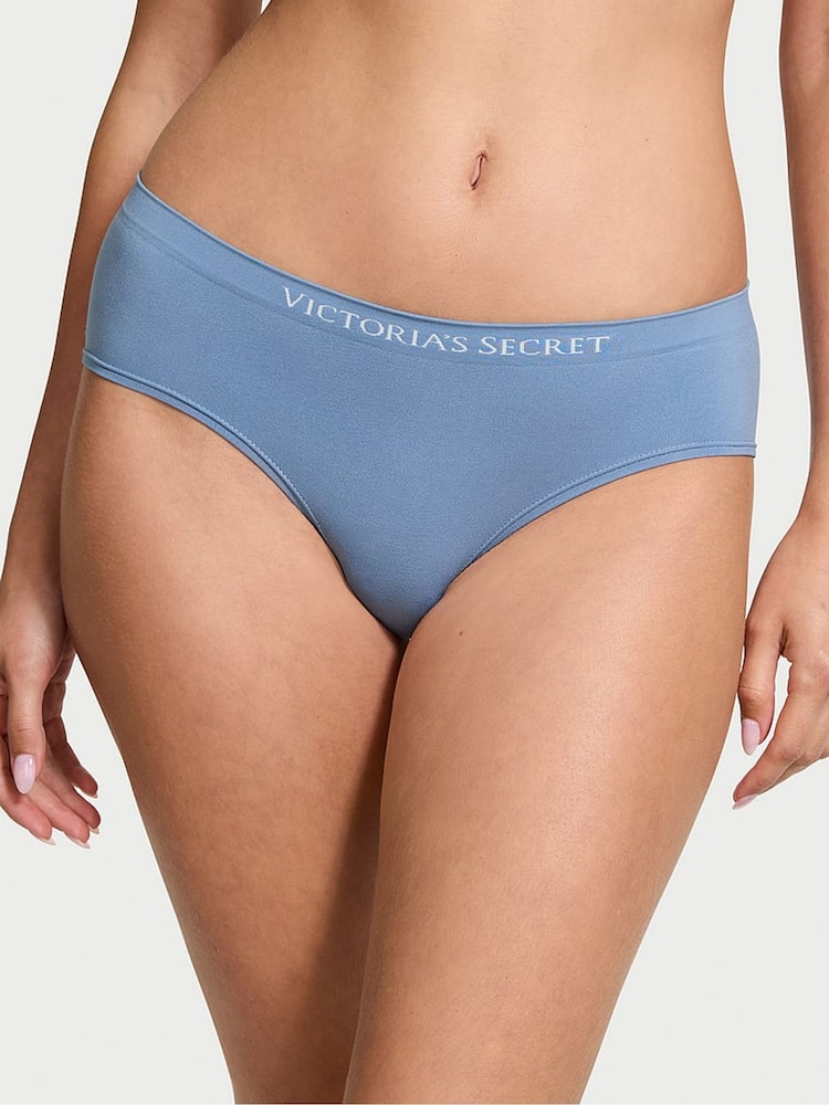 Victoria's Secret Faded Denim Blue Hipster Knickers - Image 1 of 3