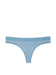 Victoria's Secret Faded Denim Blue Stripe Thong Knickers - Image 3 of 3