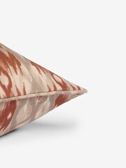 Rust Brown 50 x 50cm Dry Ikat Print Cushion - Image 4 of 4