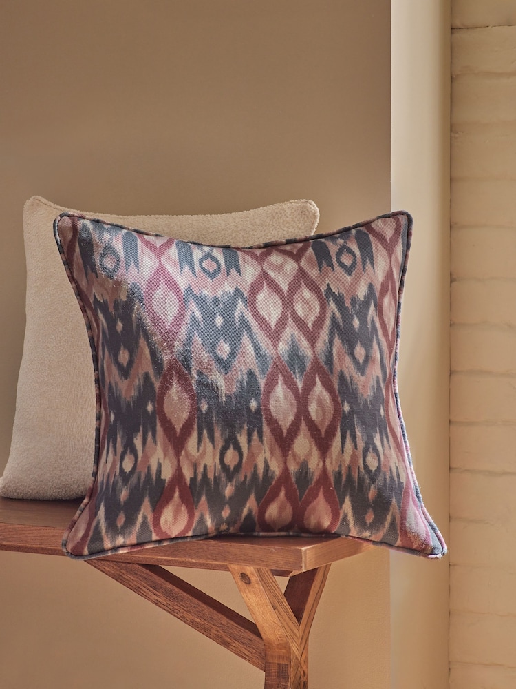 Purple 50 x 50cm Dry Ikat Print Cushion - Image 1 of 4