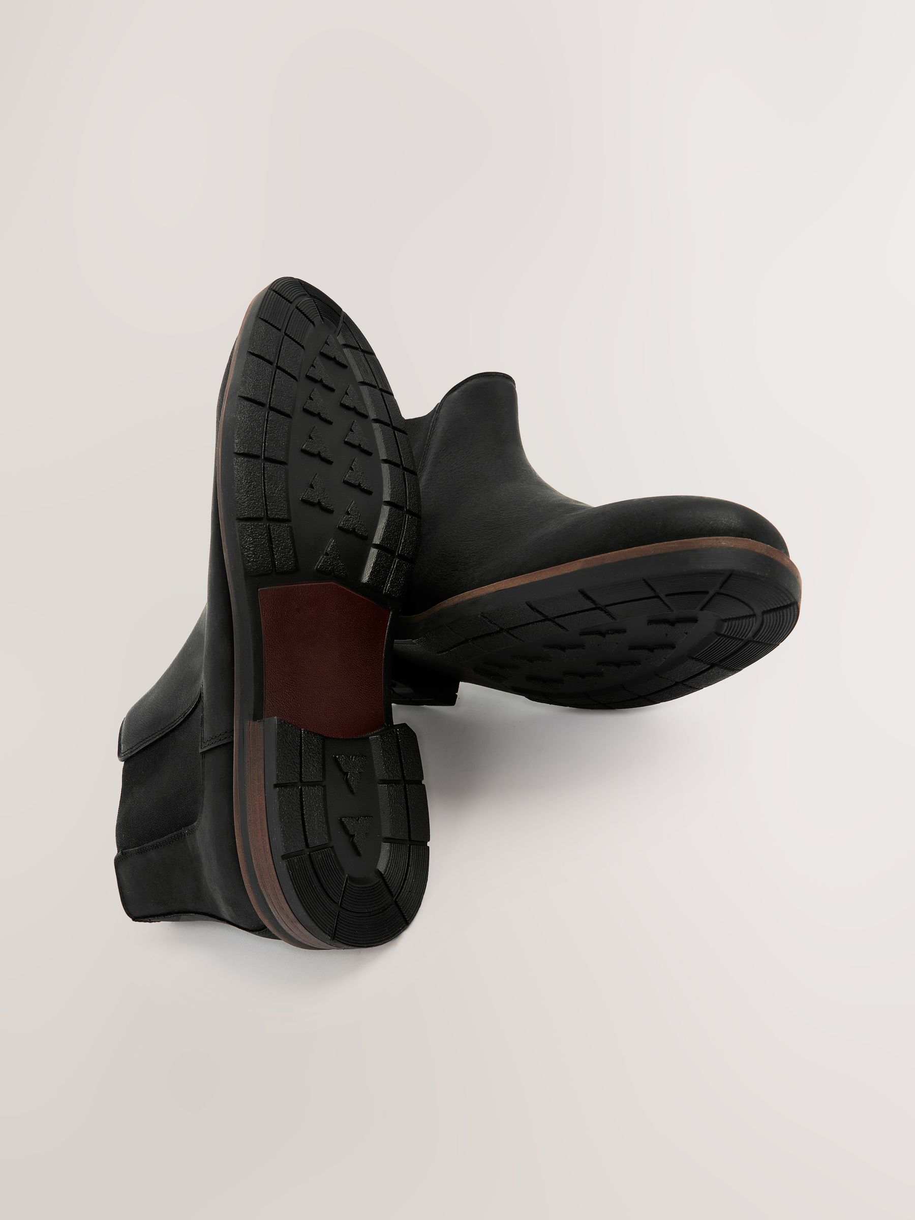 Buy Black Waxy Leather Chelsea Boots from Next Romania
