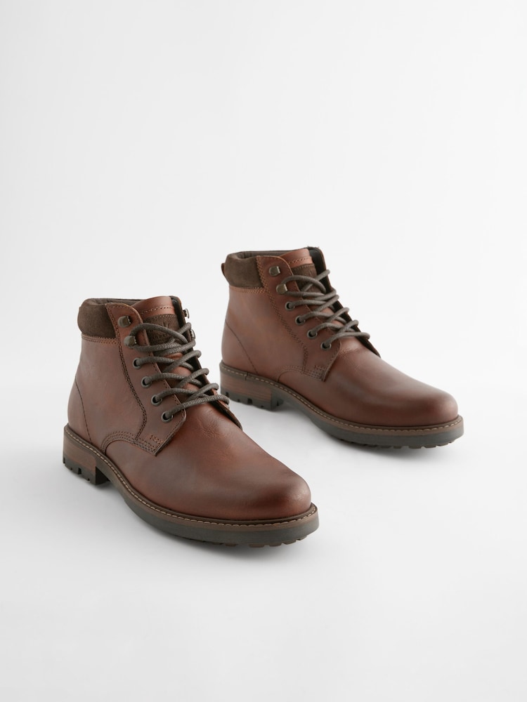 Tan Brown Leather Boots - Image 1 of 6