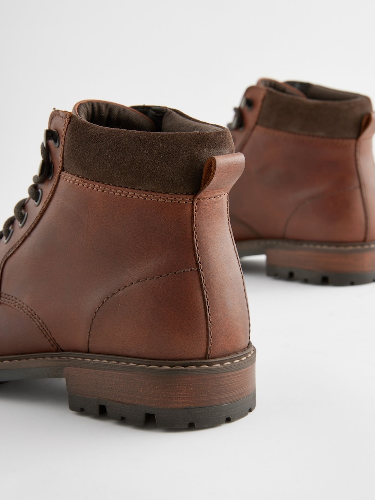 Tan Brown Leather Boots - Image 5 of 6