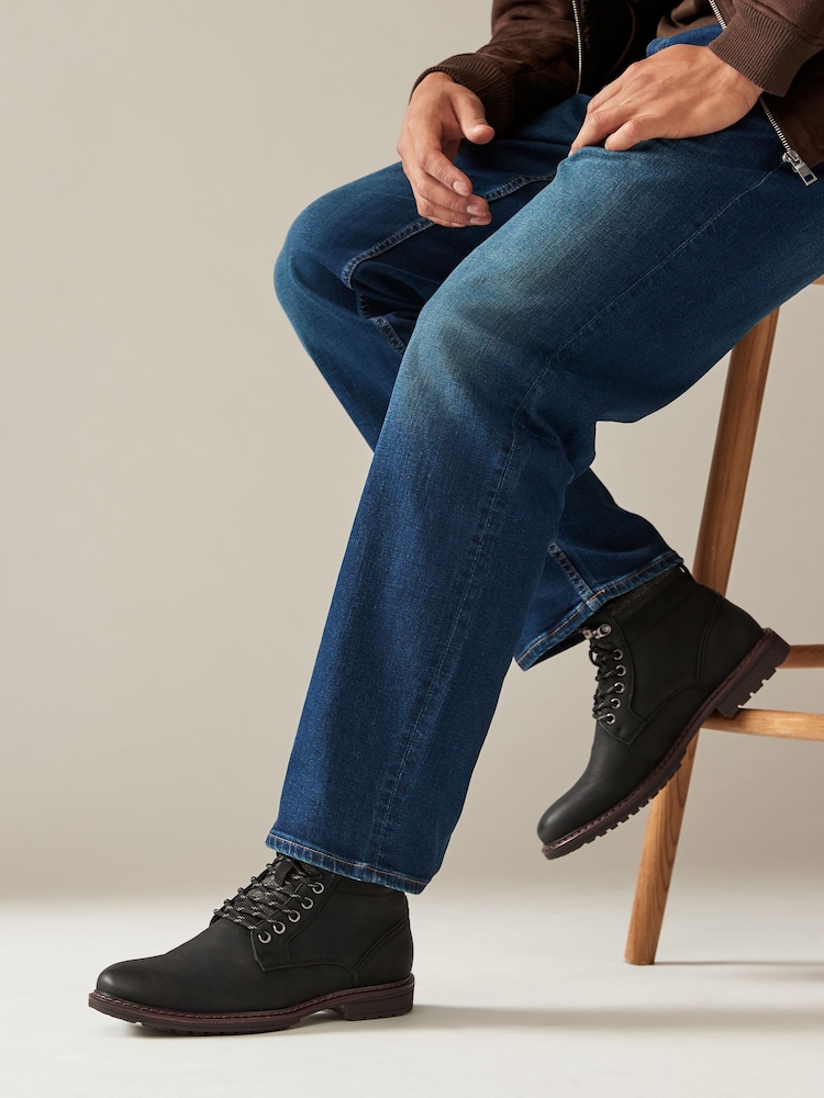 Black Lace Up Chukka Boots - Image 2 of 6