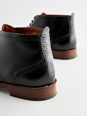 Black Leather Brogue Boots - Image 5 of 6