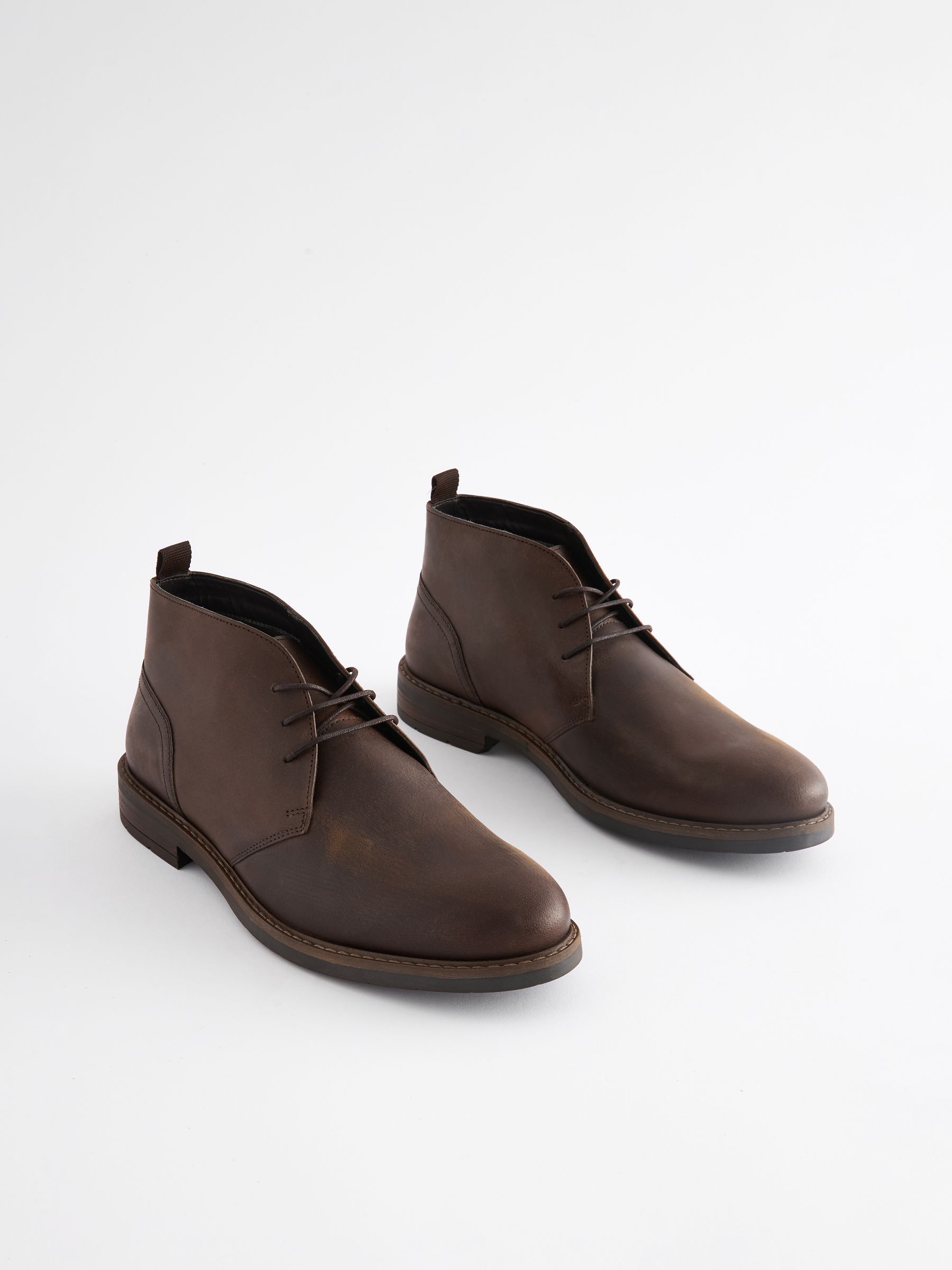 NEXT Brown Waxy Leather Chukka Boots 11.5 EU 46 Mens