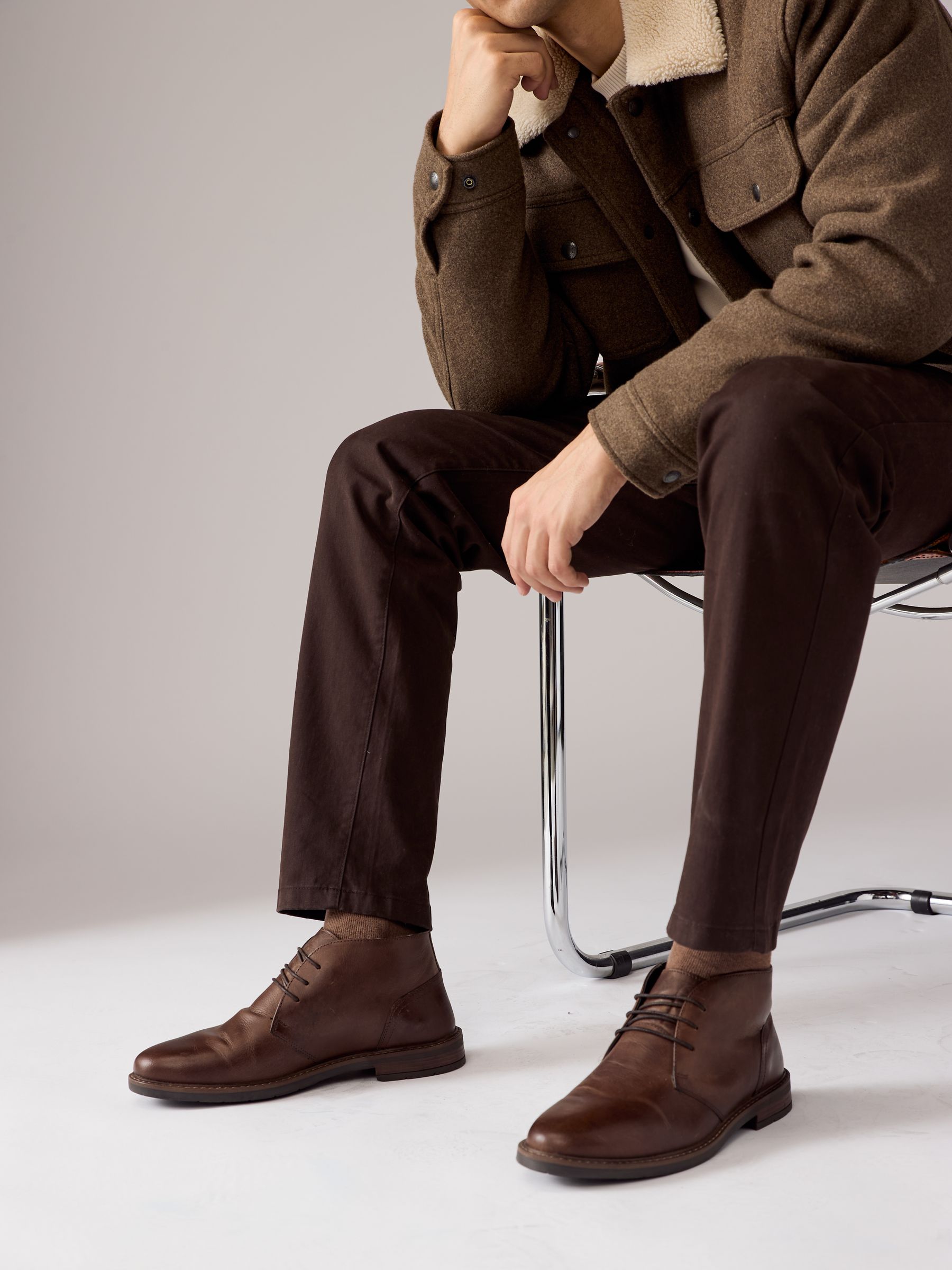 Buy Brown Waxy Leather Chukka Boots from Next USA