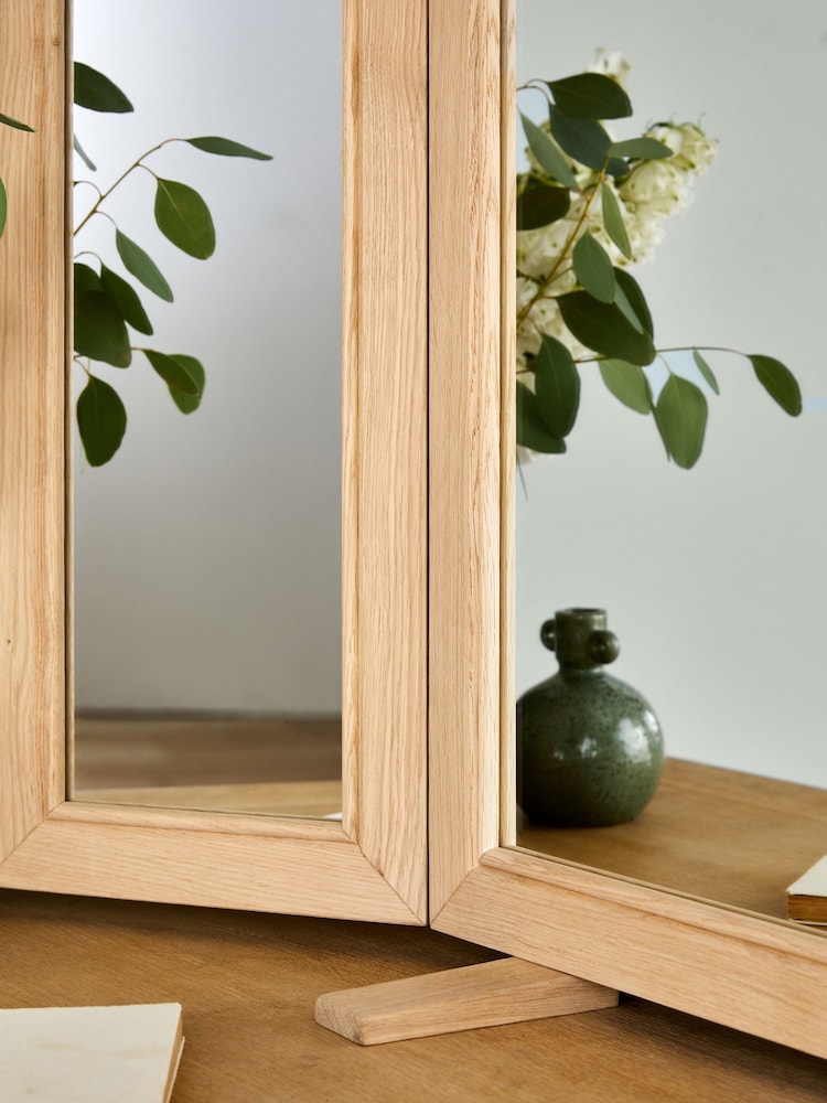 Light Natural Hampton Solid Oak Mirror - Image 2 of 7