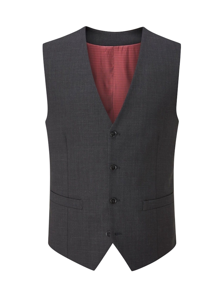 Skopes Charcoal Grey Single Breasted Wool Rich Darwin Suit Waistcoat - Image 3 of 4