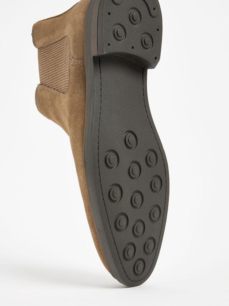 Stone Suede Chelsea Boots - Image 4 of 6