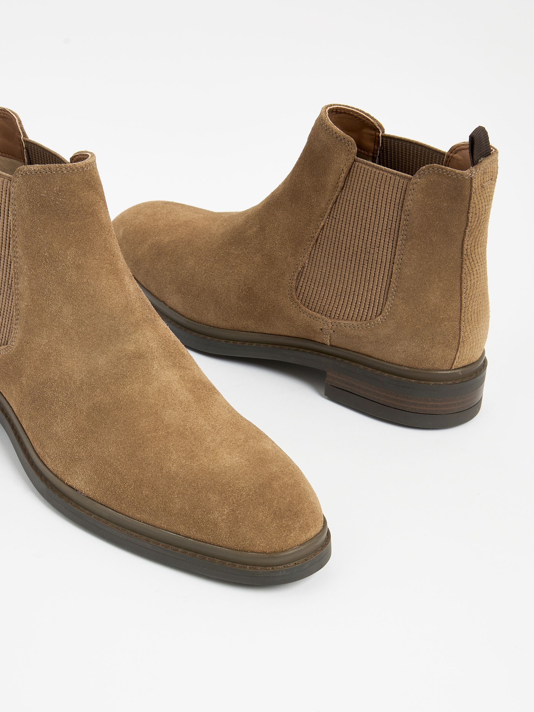 Stone Suede Chelsea Boots