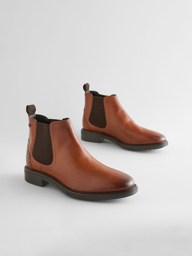 Marrón tostado - Botas Chelsea de cuero - Imagen 2 de 6
