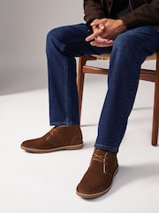 Tan Brown Borg Lined Desert Boots - Image 1 of 1