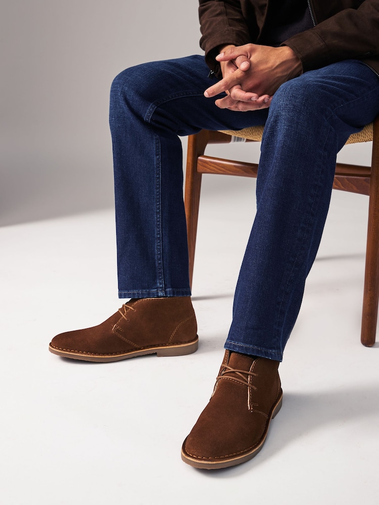 Tan Brown Borg Lined Desert Boots - Image 1 of 1