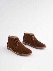 Tan Brown Borg Lined Desert Boots - Image 2 of 7