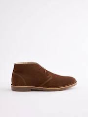 Tan Brown Borg Lined Desert Boots - Image 3 of 7