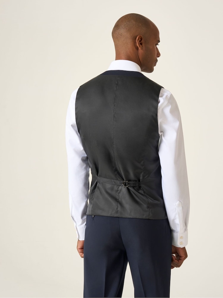 أزرق داكن أزرق - Skopes Single Breasted Wool Rich Darwin Suit Waistcoat - صورة 2 من 4 أزرق داكن أزرق - Skopes Single Breasted Wool Rich Darwin Suit Waistcoat - صورة 2 من 4