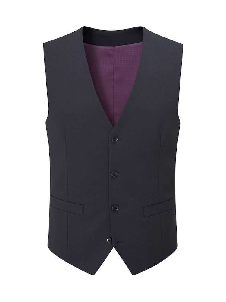 Skopes Navy Blue Single Breasted Wool Rich Darwin Suit Waistcoat - Image 3 of 4