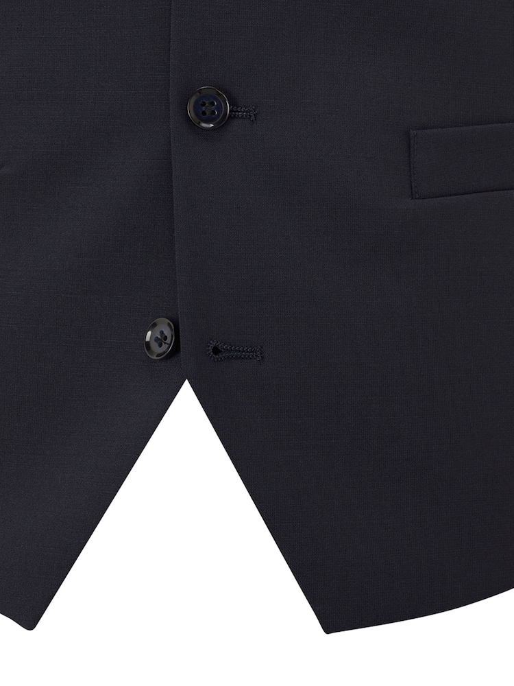 Skopes Navy Blue Single Breasted Wool Rich Darwin Suit Waistcoat - Image 4 of 4