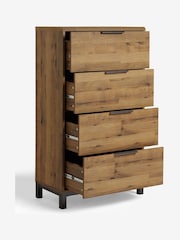 Dark Bronx Oak Effect 4 Drawer Tall Chest of Drawers - Image 5 of 5