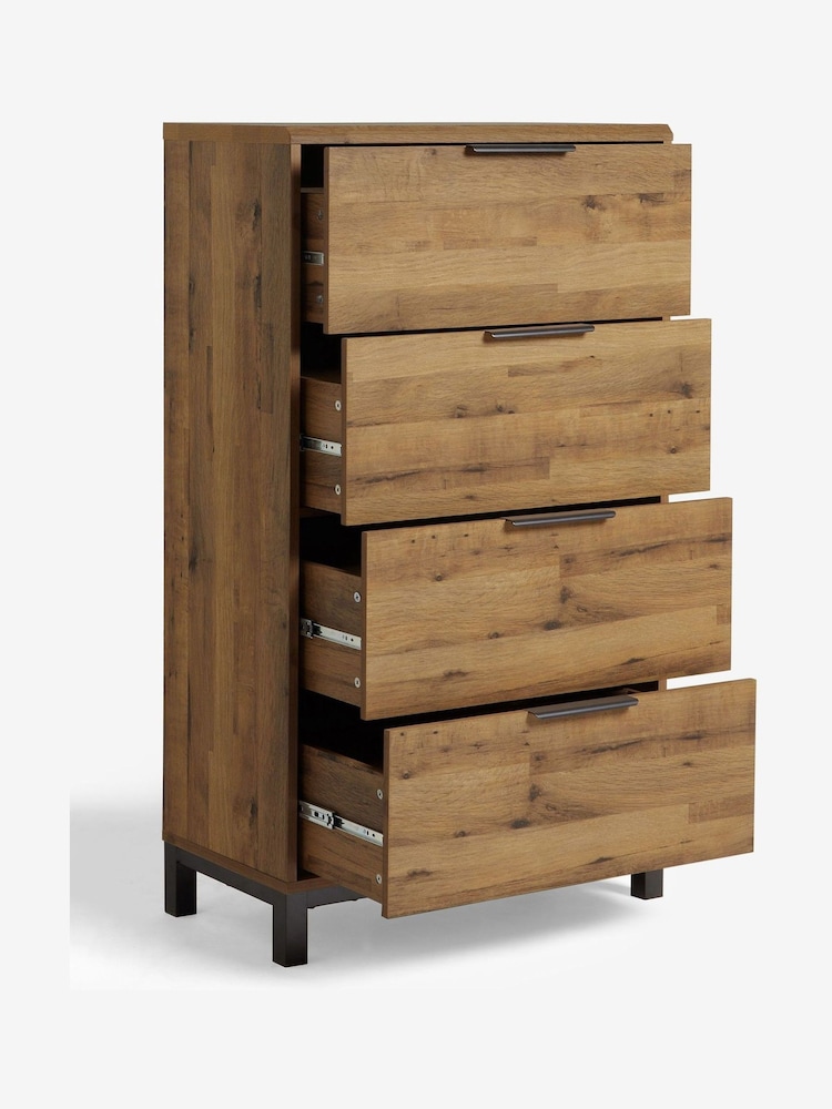 Dark Bronx Oak Effect 4 Drawer Tall Chest of Drawers - Image 5 of 5