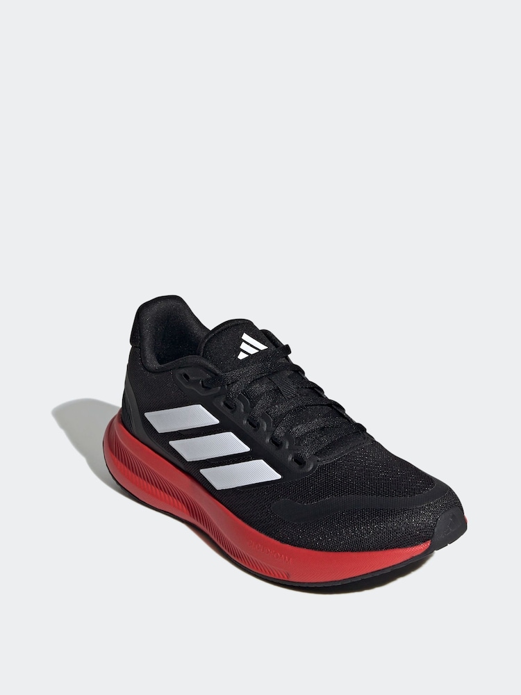 adidas Black/Red Junior Runfalcon Trainers - Image 2 of 8