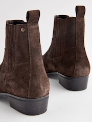 Brown Edit Leather Western Chelsea Boots - Image 4 of 5